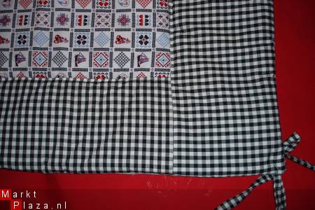 NIEUW Boxkleed Boerenbont Holland zwart wit ruit 2 - Afbeelding 2