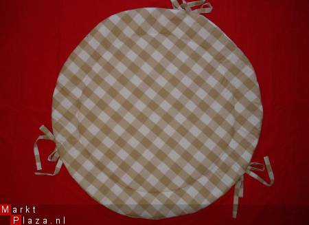 NIEUW Boxkleed RondBoerenbont beige wit ruit 2 - Afbeelding 3