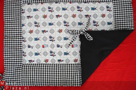 NIEUW Boxkleed Boerenbont Holland zwart wit ruit 4 - Afbeelding 2