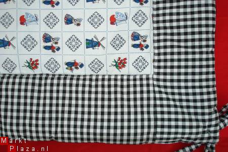 NIEUW Boxkleed Boerenbont Holland zwart wit ruit 4 - Afbeelding 3