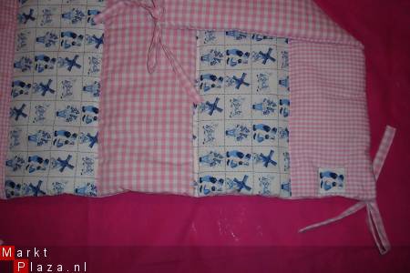 NIEUW Boxkleed Holland Boerenbont Delfts blauw rozewit ruit - Afbeelding 2