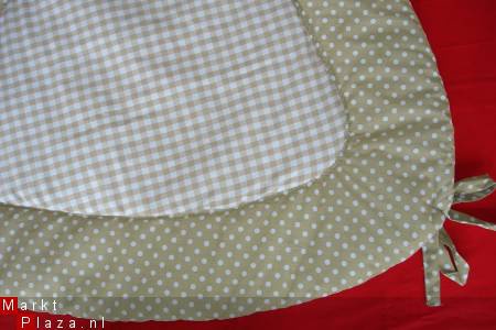 NIEUW Boxkleed Bopita Driehoek beigewit Boerenbont Polkadots - Afbeelding 3