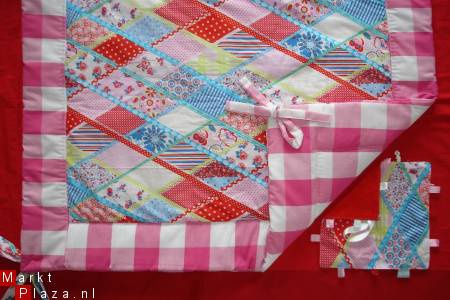 NIEUW1 Boxkleed Pip Jip 1 Boerenbont fuchsia ruit - Afbeelding 2