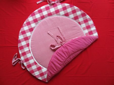 NIEUW Boxkleed Rond Boerenbont Stip fuchsia wit ruit 1 - nr. 1