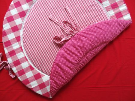NIEUW Boxkleed Rond Boerenbont Stip fuchsia wit ruit 1 - Afbeelding 2