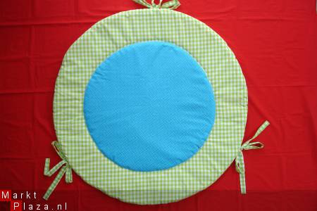 NIEUW LIEF Boxkleed Rond lime turquoise rood 1 - Afbeelding 3