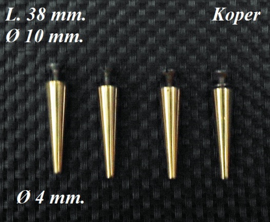 === 4 Klokstel pootjes = koper = gebruikt === 28248