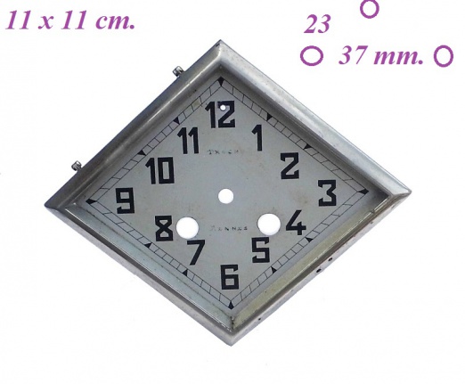 Art Deco pendule deur / wijzerplaat =mist glas !=26821