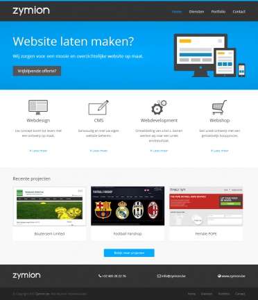 Uw eigen website of webshop? Snel en goedkoop bij Zymion!