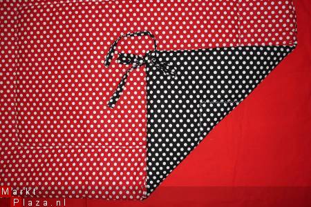 Boxkleed Polkadots rood zwart wit 1 NIEUW! - Afbeelding 3