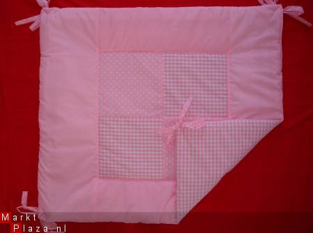 Boxkleed Boerenbont Polkadots roze wit ruit blok NIEUW! - nr. 1