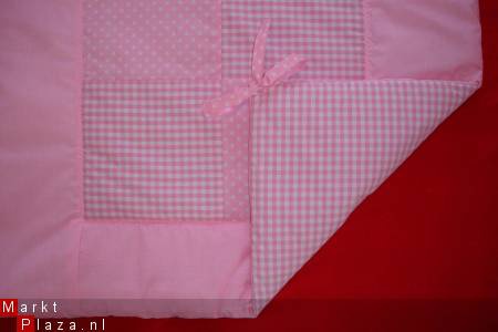 Boxkleed Boerenbont Polkadots roze wit ruit blok NIEUW! - Afbeelding 2