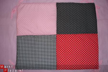 NIEUW Boxkleed Boerenbont Polkadots zwart rood roze wit - nr. 1