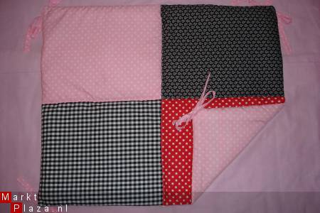 NIEUW Boxkleed Boerenbont Polkadots zwart rood roze wit - Afbeelding 2