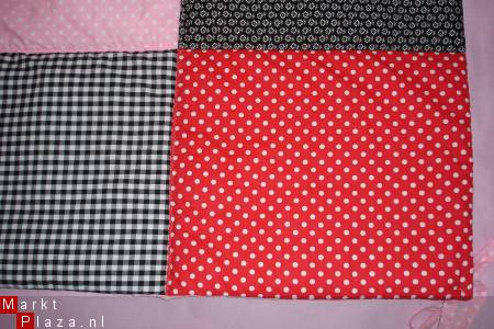 NIEUW Boxkleed Boerenbont Polkadots zwart rood roze wit - Afbeelding 3