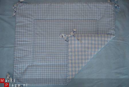 Boxkleed Boerenbont Delfts blauw lichtblauw wit ruit 3 NIEUW! - nr. 1