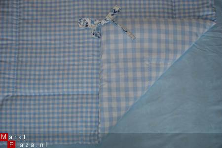 Boxkleed Boerenbont Delfts blauw lichtblauw wit ruit 3 NIEUW! - Afbeelding 2