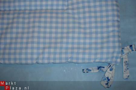 Boxkleed Boerenbont Delfts blauw lichtblauw wit ruit 3 NIEUW! - Afbeelding 3