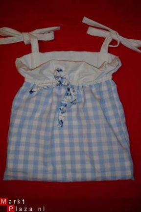 Boxkleed Boerenbont Delfts blauw lichtblauw wit ruit 3 NIEUW! - Afbeelding 4