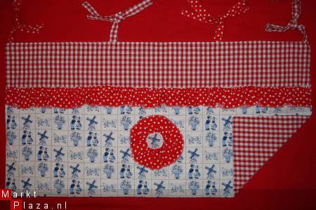 Boxkleed Holland rood wit Boerenbont Polkadots NIEUW! - Afbeelding 4