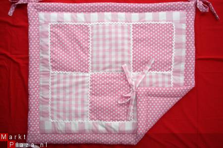 Boxkleed Boerenbont Polkadots roze wit ruit 3 NIEUW! - nr. 1