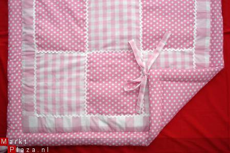 Boxkleed Boerenbont Polkadots roze wit ruit 3 NIEUW! - Afbeelding 2