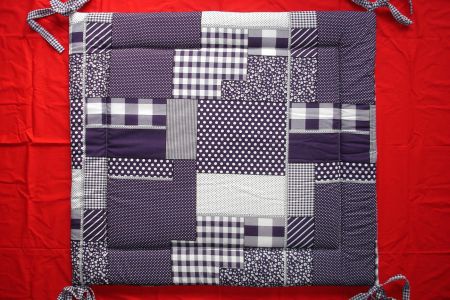 Boxkleed Patchwork Quilt-look paars wit NIEUW! - Afbeelding 2