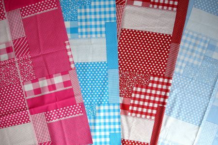 Boxkleed Patchwork Quilt-look paars wit NIEUW! - Afbeelding 3