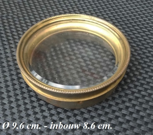 === Pendule deur = geslepen vlak glas = oud = 28718