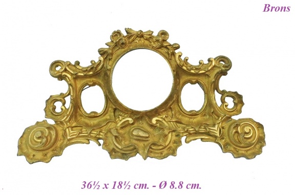 === Franse pendule front = brons = oud === 28938