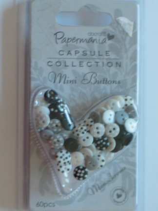 Papermania mini buttons black&white