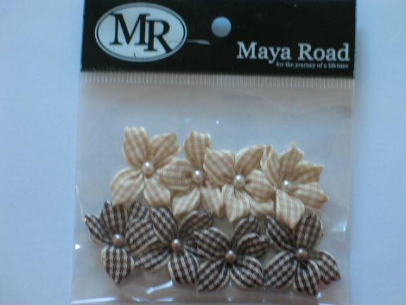 Maya Road gingham blossoms brown / beige