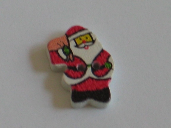 Wood button santa