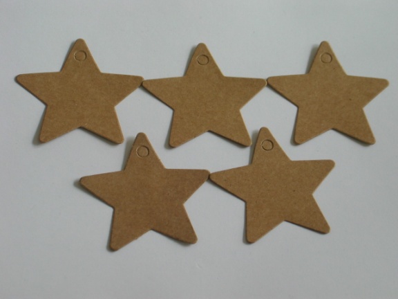 5 kraft tags star