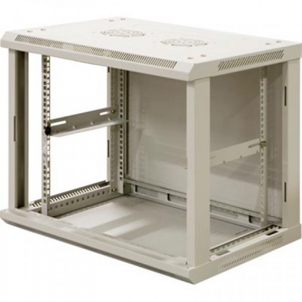 12U 19" Wandkast Patchkast met glazen voordeur, (BxDxH) 600x450x634mm Beige