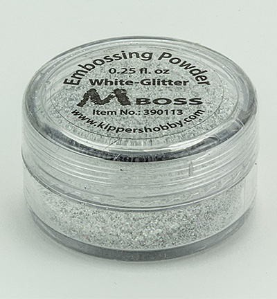 Stempel embossing poeder white glitter/silver - nr. 1