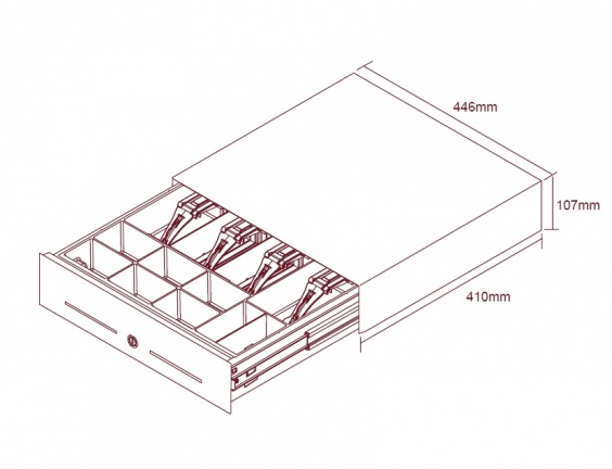 Cash Bases »CostPlus« SL3000 kassalade opening voorzijde 400x107x450mm