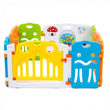 Playpen - grondbox - kunststof multi-color 8 panelen - Afbeelding 2