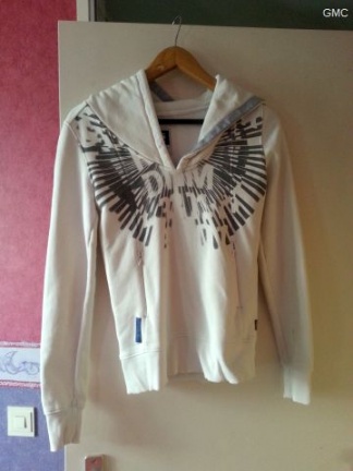 G-star dames sweater gebroken wit met opdruk en capuchon - nr. 1