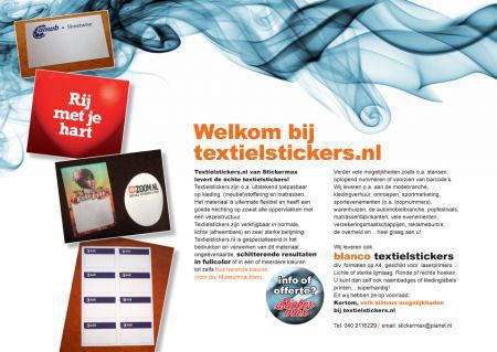 Fullcolor stickers, textielstickers - nr. 1
