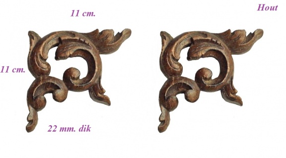 === 2 Klokkast ornamenten = hout = oud === 33533