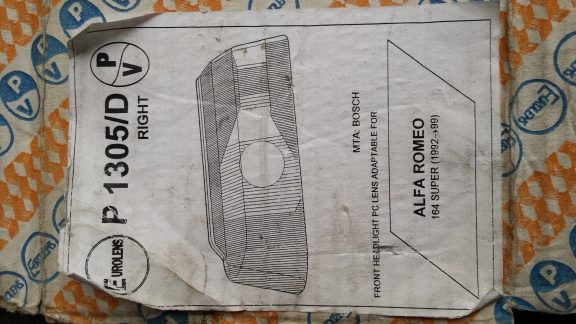 Alfa Romeo 164 Super Koplampglas P1305/D Rechts NOS - Afbeelding 3