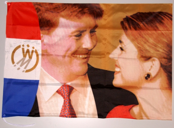 Vlag Willem-Alexander & Máxima (verloving) 90 x 62 cm - nr. 1