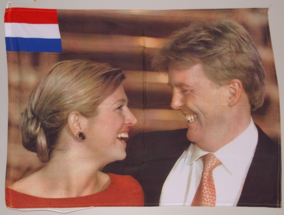 Vlag Máxima & Willem-Alexander (verloving) 95 x 71 cm - nr. 1