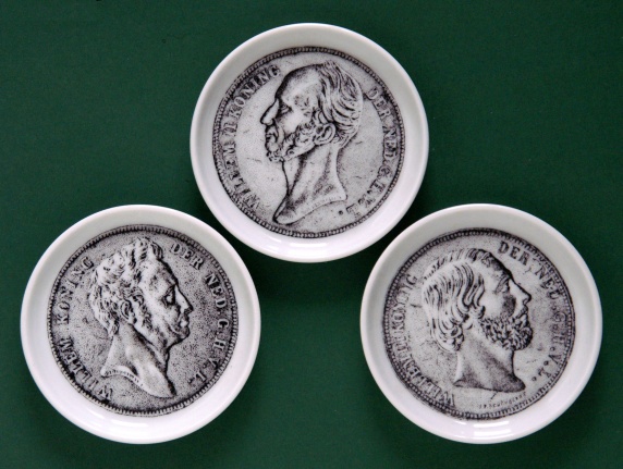 Set van 3 onderzettertjes Koning Willem I, II en III - nr. 1