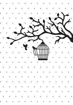 Nellie Snellen, embossing folder scene with birds, afm. 160x150mm - nr. 1