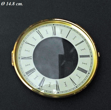 Pendule deur / wijzerplaat = bol glas = 33881