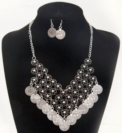 festival unten ketting tibet zilver tribal etnic bohemian ibiza bachr hippie gipsy met kristal - nr. 1