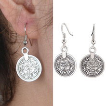 festival munten oorbellen tibet zilver coins etnic tribal ibiza beach boho - nr. 1
