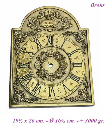 Wijzerplaat = Tempus Fugit = Brons = 34238